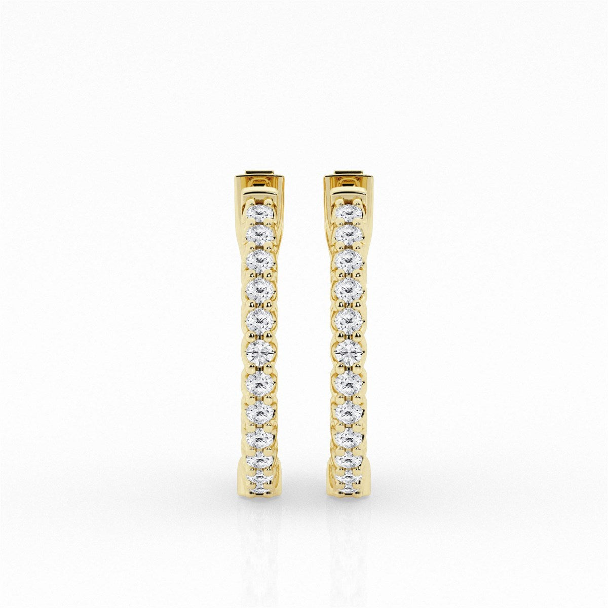 Round Lab Grown Diamond Inside Out Hoop Earrings