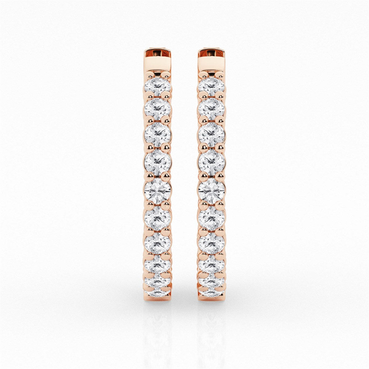 Round Lab Grown Diamond Inside Out Hoop Earrings