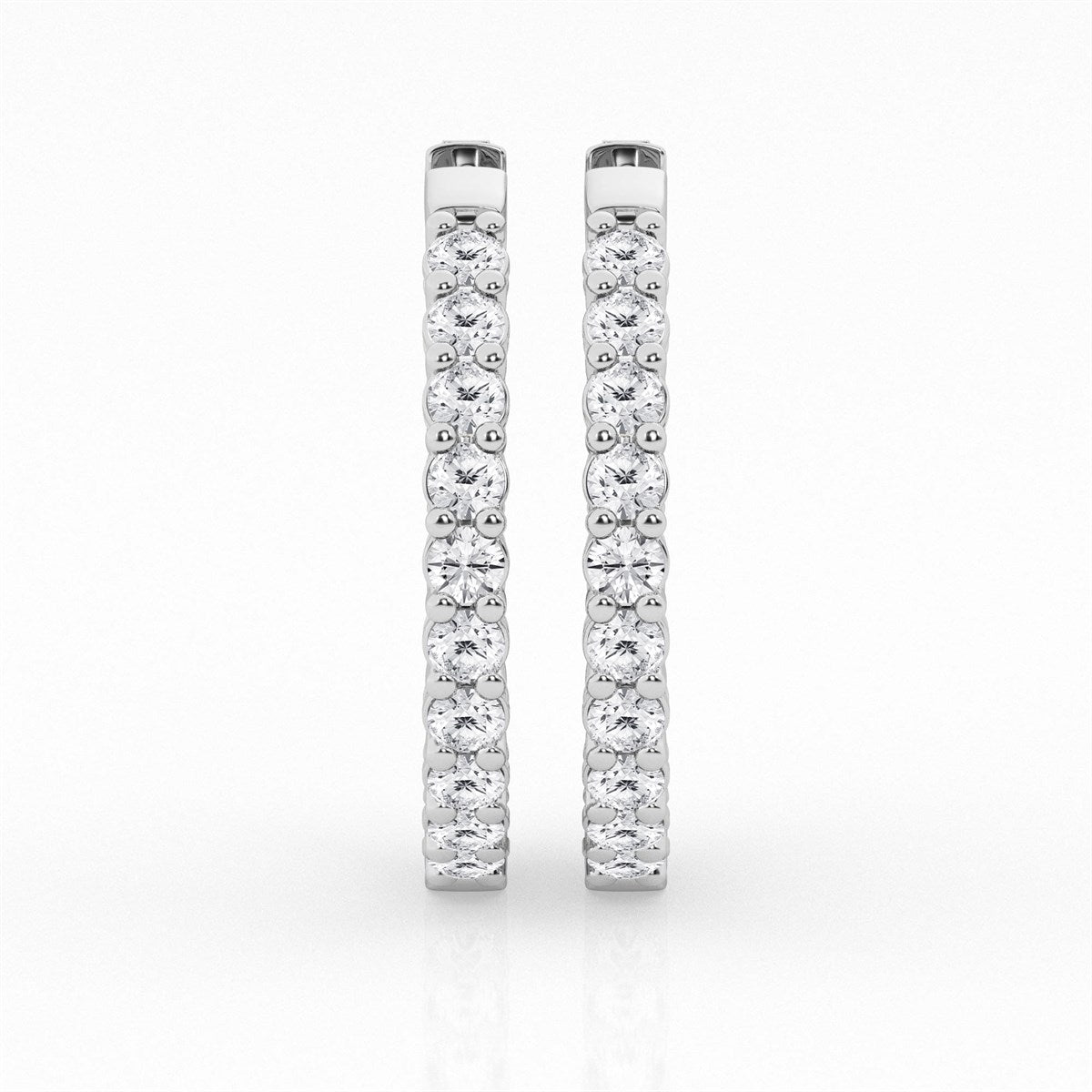 Round Lab Grown Diamond Inside Out Hoop Earrings