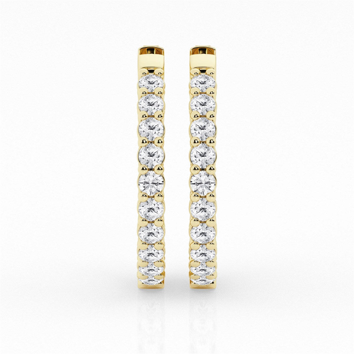 Round Lab Grown Diamond Inside Out Hoop Earrings