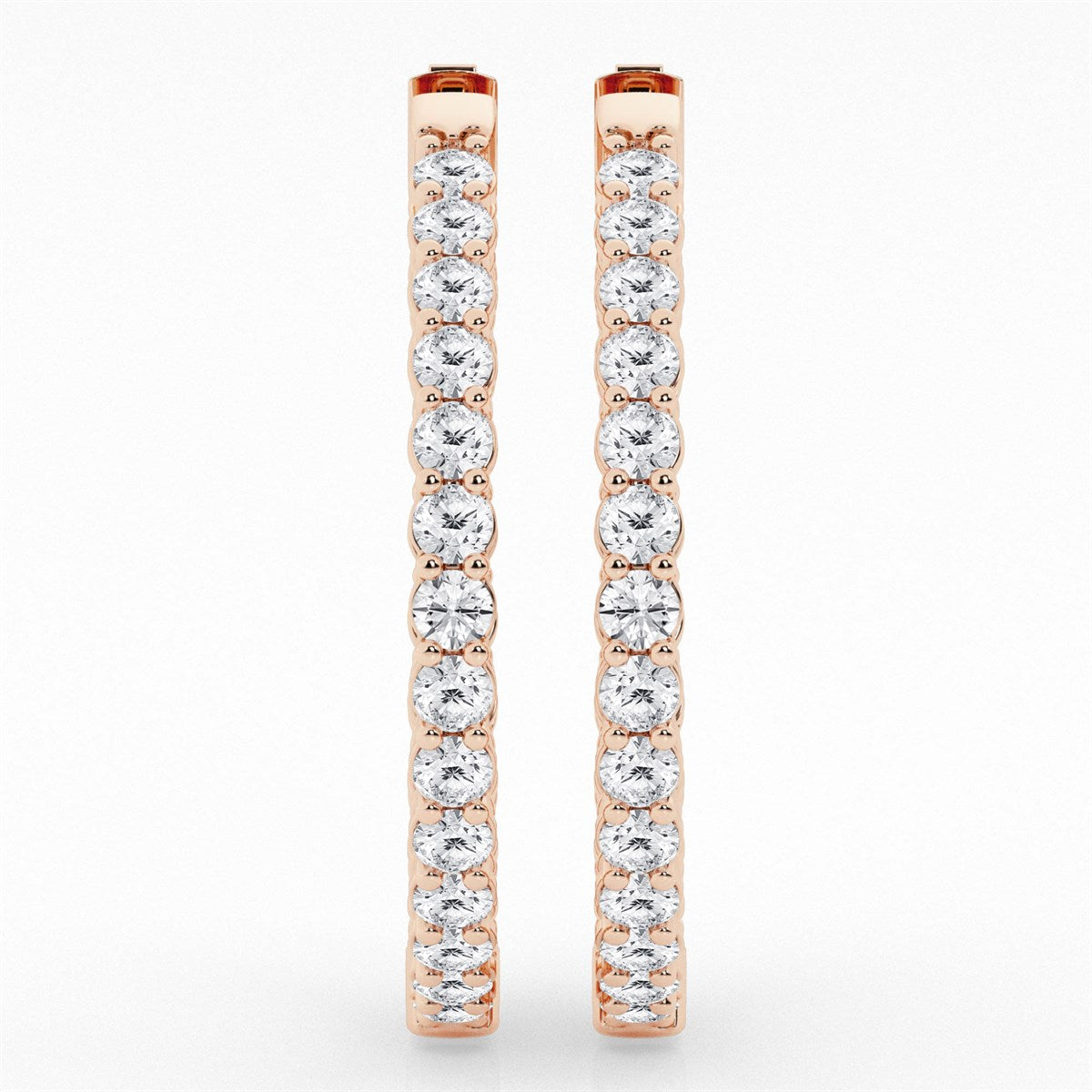 Round Lab Grown Diamond Inside Out Hoop Earrings