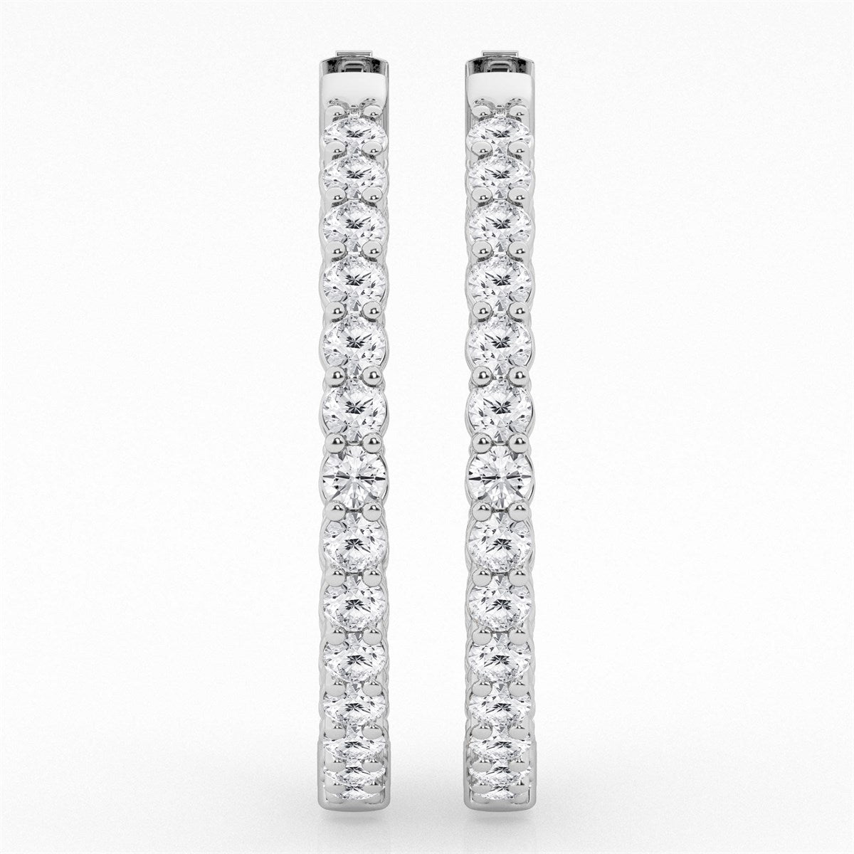 Round Lab Grown Diamond Inside Out Hoop Earrings