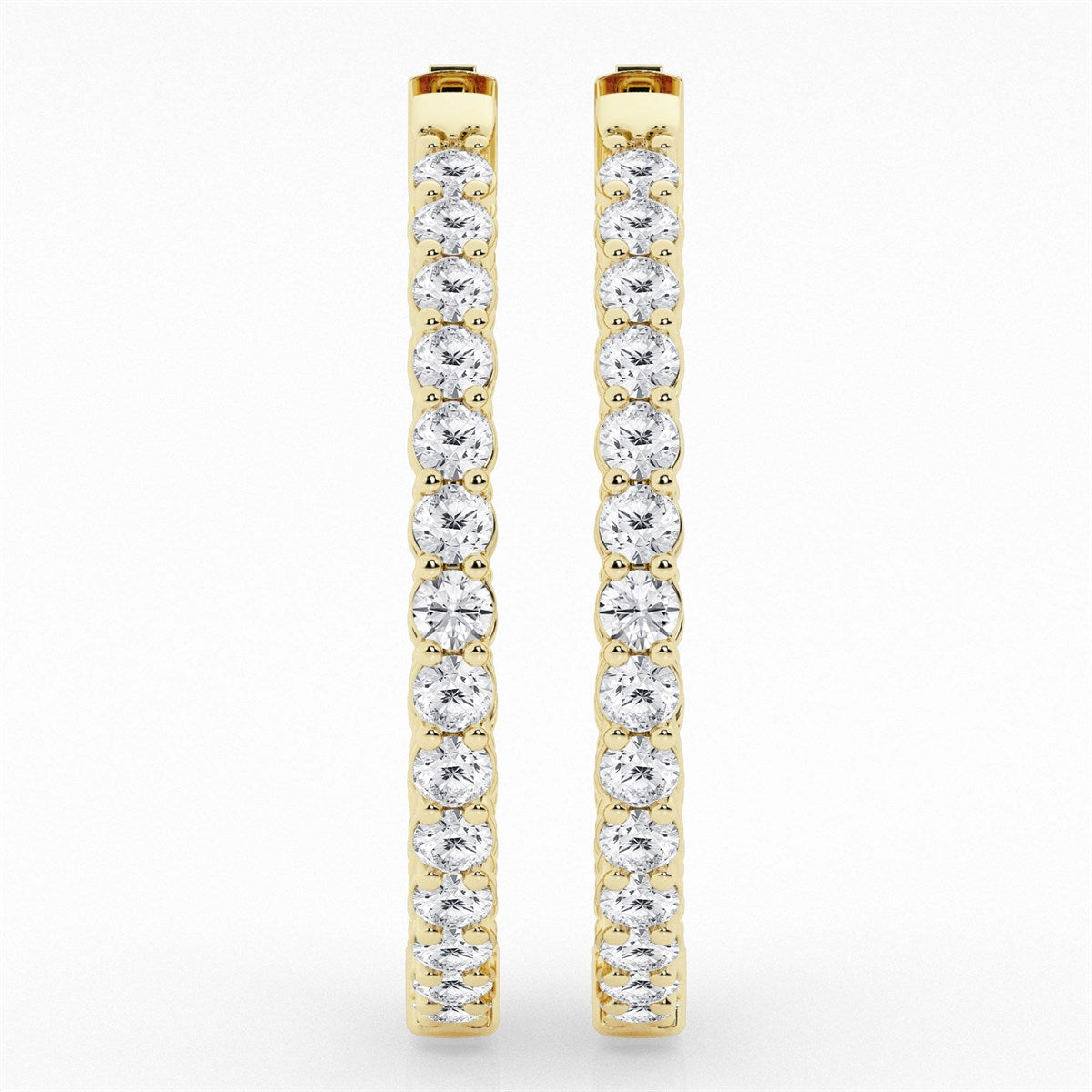 Round Lab Grown Diamond Inside Out Hoop Earrings