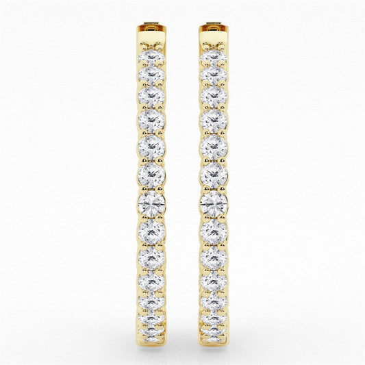 Round Lab Grown Diamond Inside Out Hoop Earrings