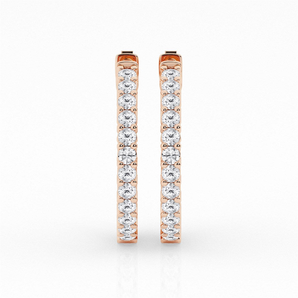 Round Lab Grown Diamond Inside Out Hoop Earrings
