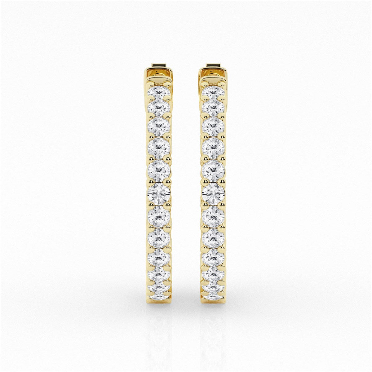 Round Lab Grown Diamond Inside Out Hoop Earrings
